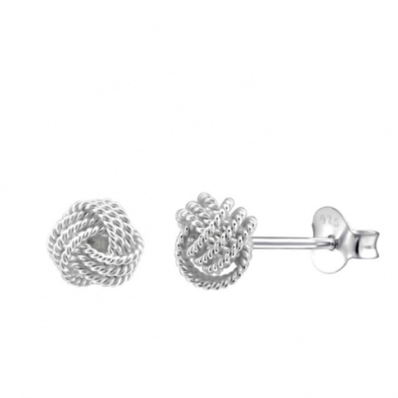 ✨ Sterling Silver Love Knott Stud Earrings ✨ - Picture 3 of 4